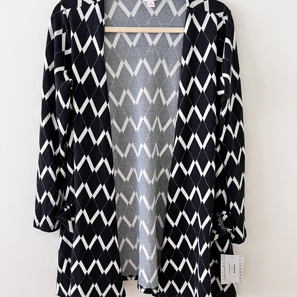 NWT LuLaRoe Caroline Cardigan - S - Black and White - Picture 2 of 3